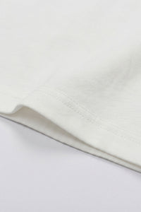 Camiseta masculina clássica de algodão branco-creme