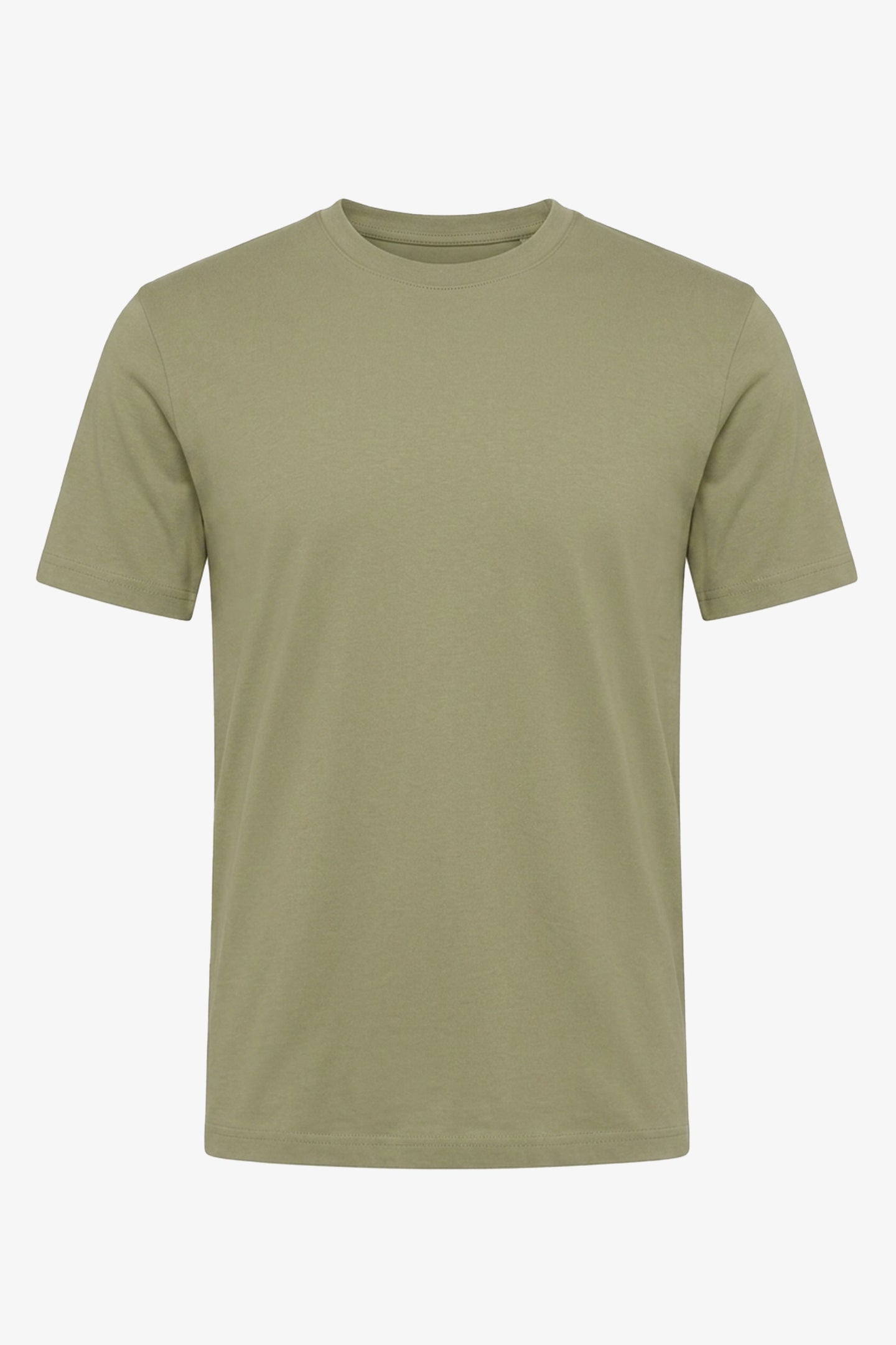 Camiseta masculina clássica de algodão verde-oliva