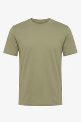 Camiseta masculina clássica de algodão verde-oliva