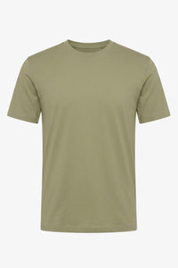 Camiseta masculina clássica de algodão verde-oliva