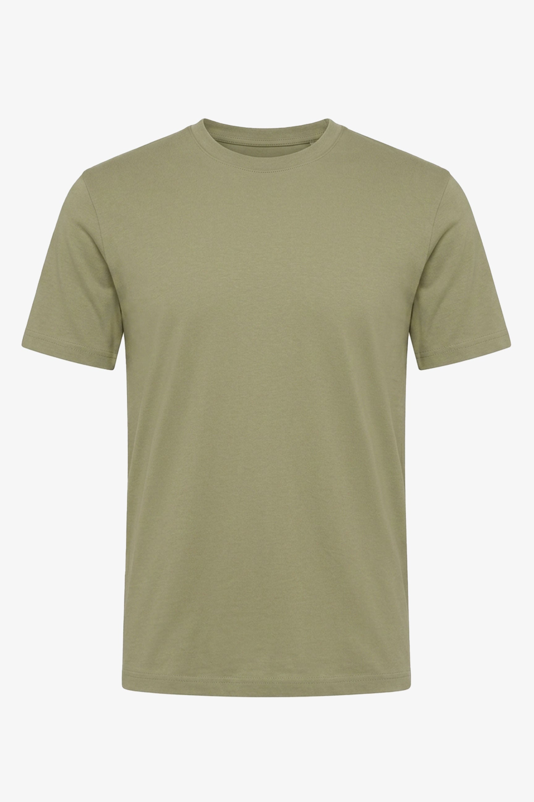 Camiseta masculina clássica de algodão verde-oliva