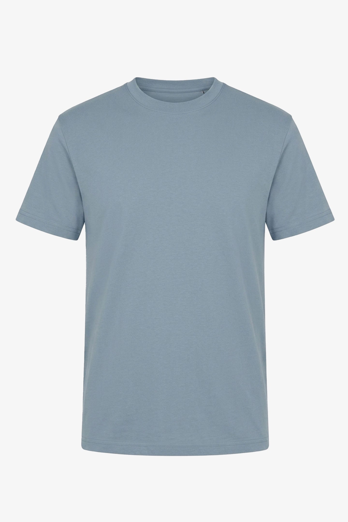 Camiseta masculina clássica azul celeste de algodão