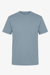 Camiseta masculina clássica azul celeste de algodão