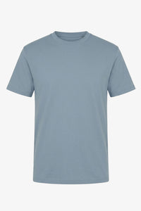 Camiseta masculina clássica azul celeste de algodão