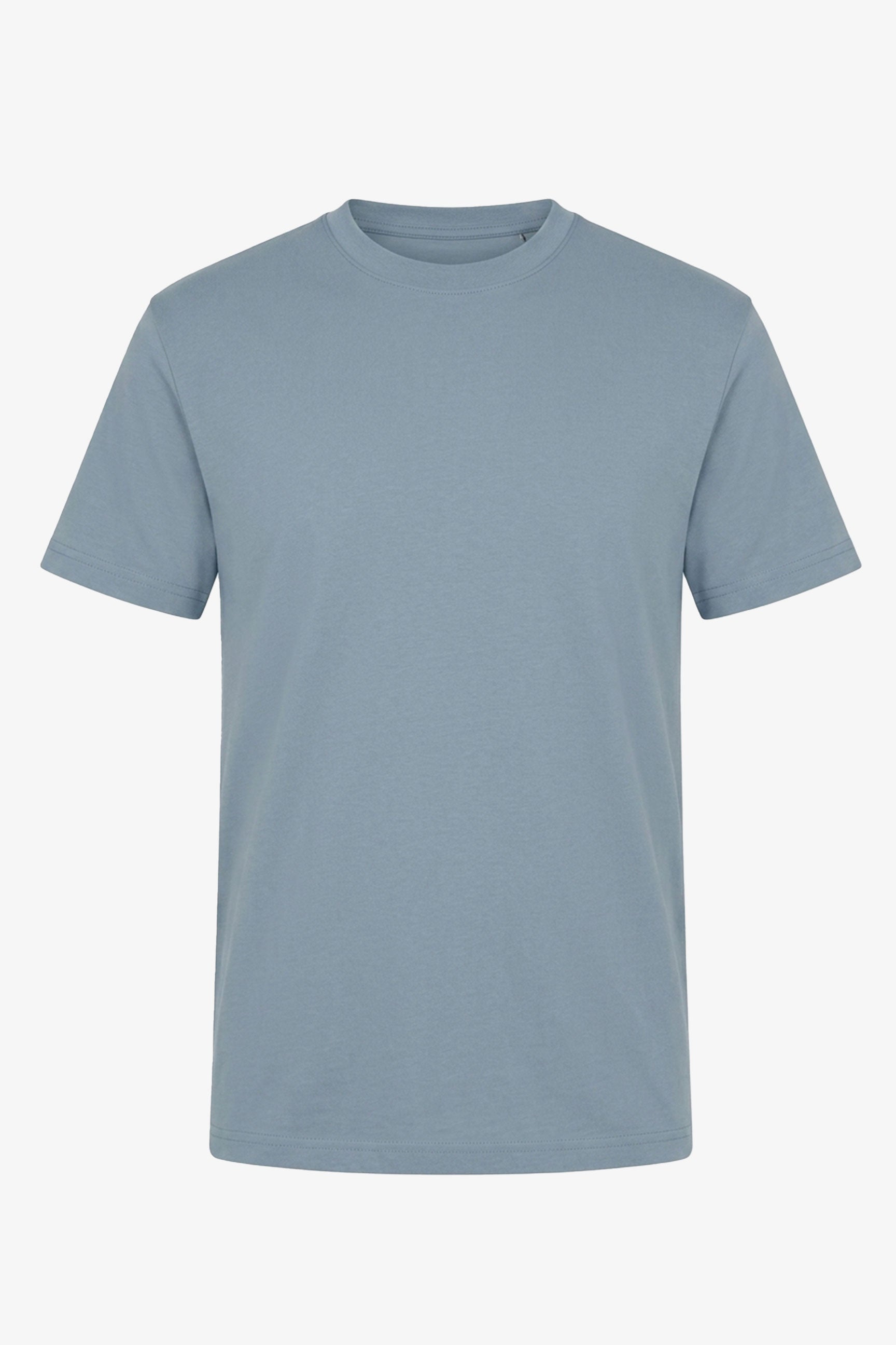 Camiseta masculina clássica azul celeste de algodão