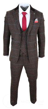 Terno masculino de tweed marrom escuro - Cavani Tommy