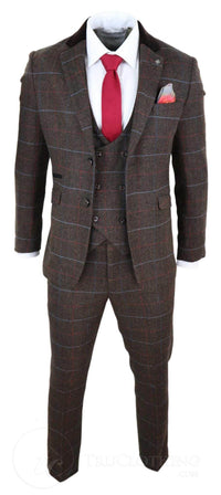 Terno masculino de tweed marrom escuro - Cavani Tommy