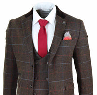 Terno masculino de tweed marrom escuro - Cavani Tommy