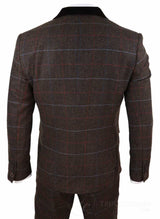 Terno masculino de tweed marrom escuro - Cavani Tommy