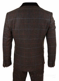 Terno masculino de tweed marrom escuro - Cavani Tommy