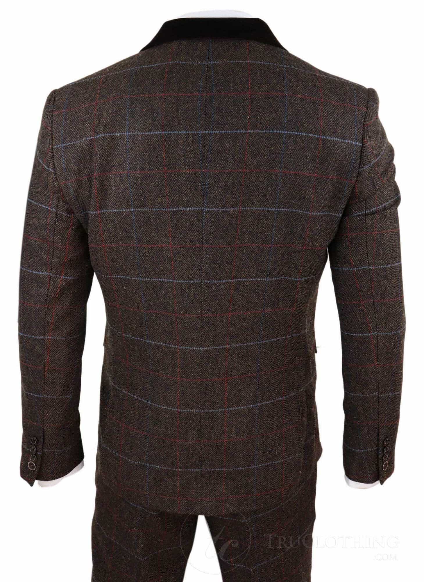 Terno masculino de tweed marrom escuro - Cavani Tommy