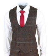 Terno masculino de tweed marrom escuro - Cavani Tommy