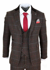 Terno masculino de tweed marrom escuro - Cavani Tommy