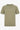 Camiseta masculina clássica de malha cáqui, manga curta e gola redonda.