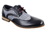 Sapatos masculinos vintage em couro e tweed - Cavani Oslo