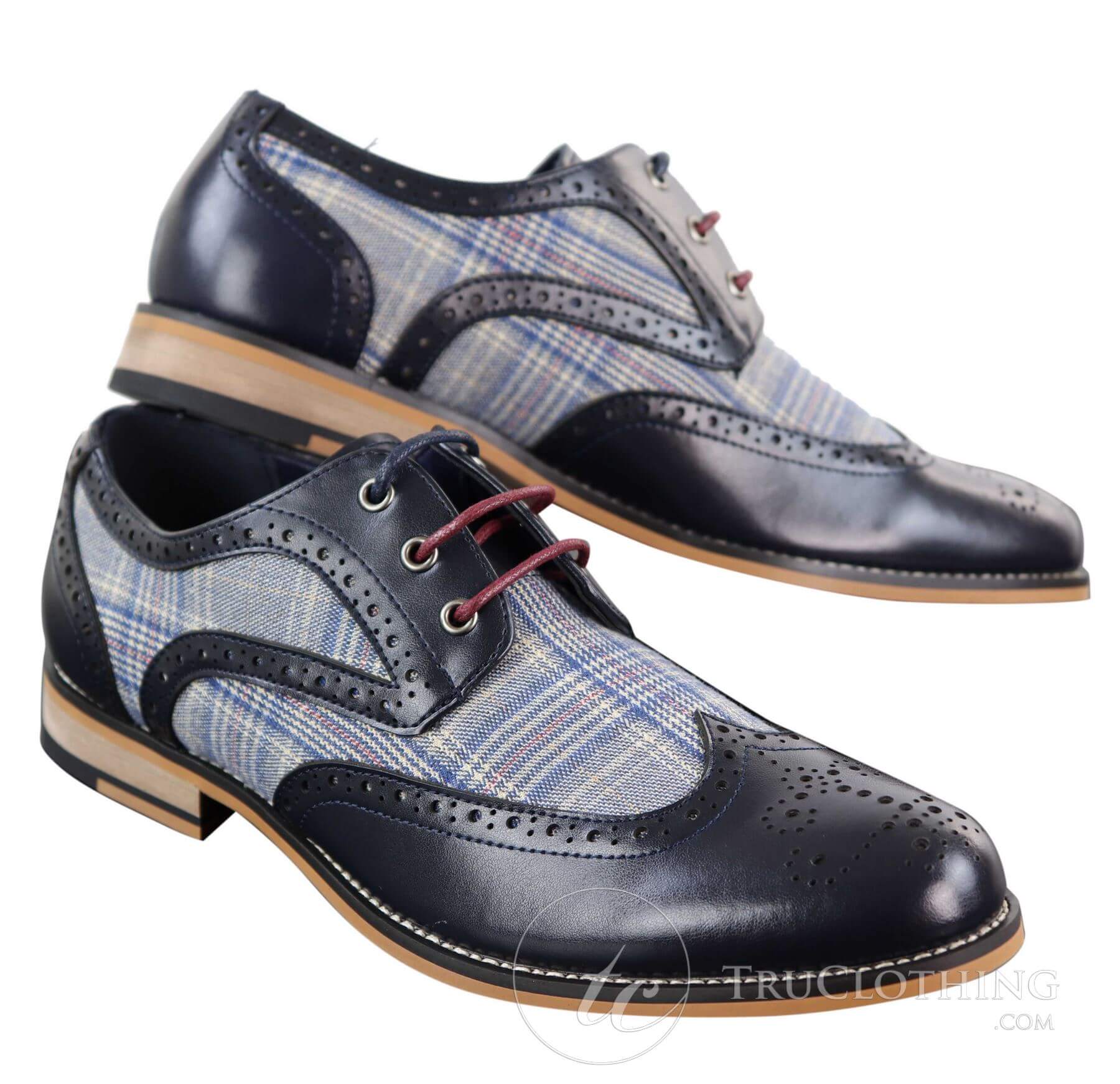 Sapatos masculinos vintage em couro e tweed - Cavani Oslo