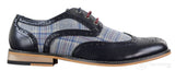 Sapatos masculinos vintage em couro e tweed - Cavani Oslo