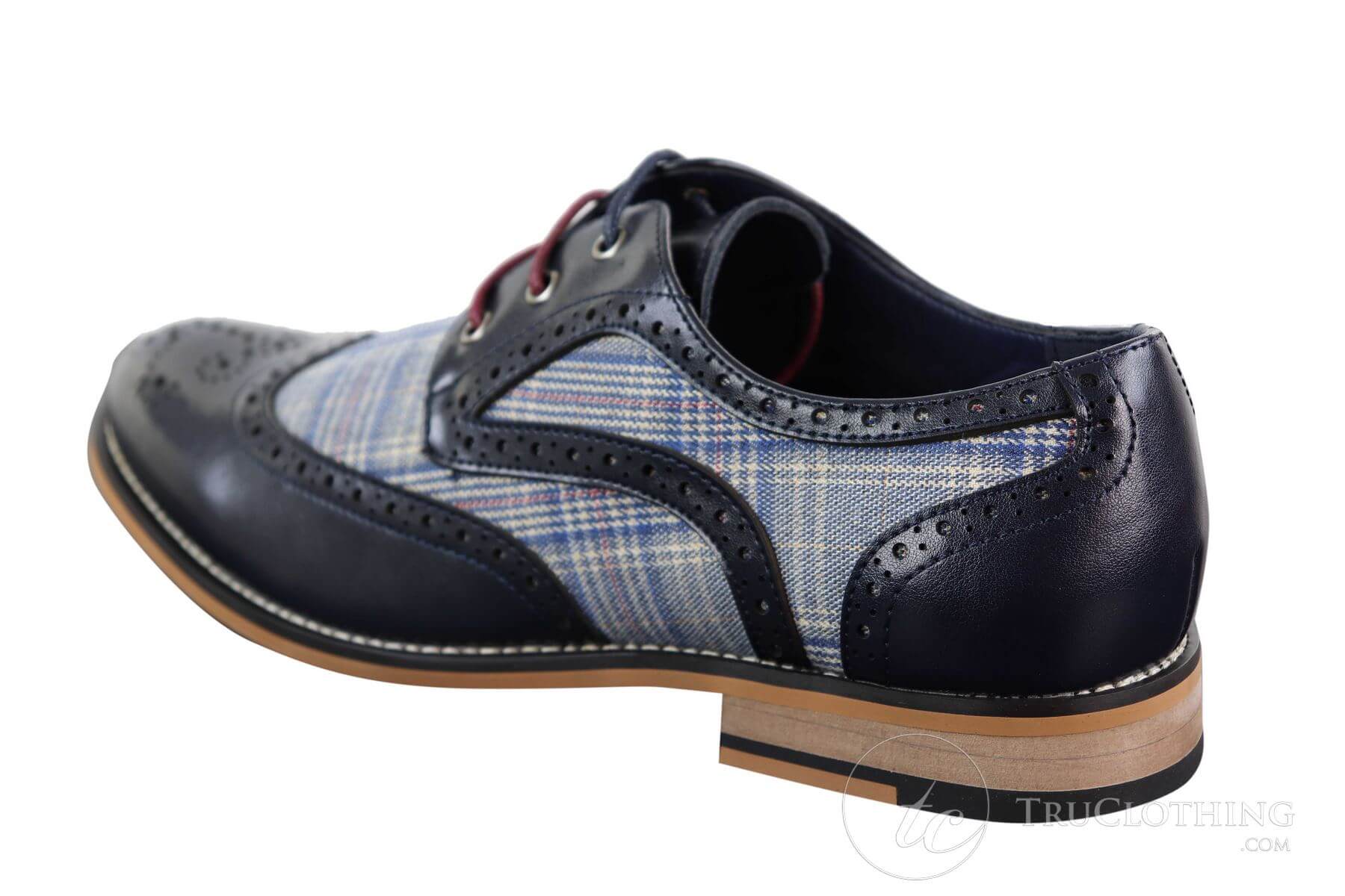 Sapatos masculinos vintage em couro e tweed - Cavani Oslo