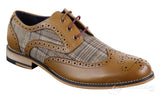 Sapatos masculinos vintage em couro e tweed - Cavani Oslo