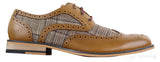 Sapatos masculinos vintage em couro e tweed - Cavani Oslo