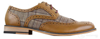 Sapatos masculinos vintage em couro e tweed - Cavani Oslo