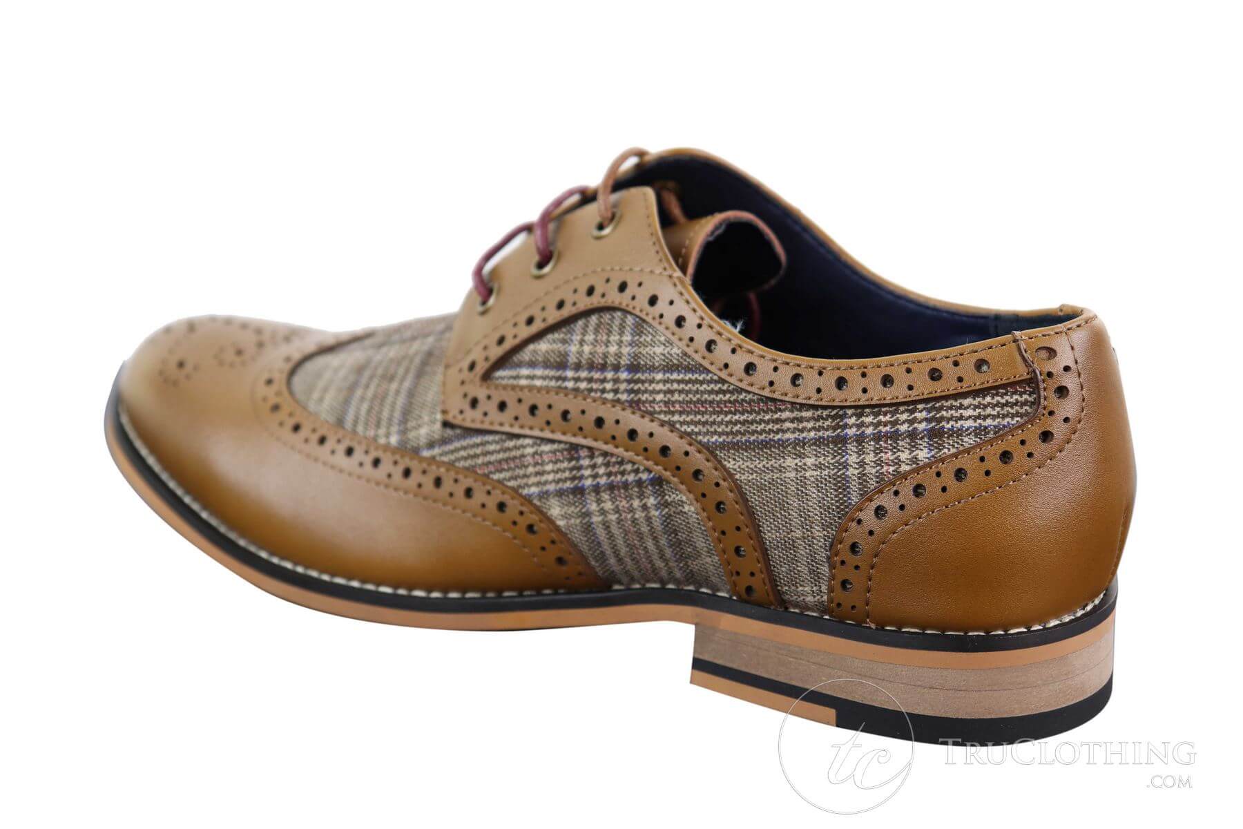 Sapatos masculinos vintage em couro e tweed - Cavani Oslo
