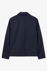 Jaqueta Harrington impermeável masculina azul marinho com gola