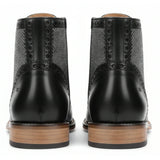 Botas de cano curto estilo brogue com bico de asa para homem