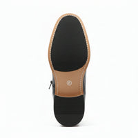 Botas de cano curto estilo brogue com bico de asa para homem