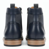 Botas de cano curto estilo brogue com bico de asa para homem