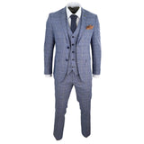 Terno masculino vintage azul-acinzentado de 3 peças - Paul Andrew Victor