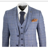 Terno masculino vintage azul-acinzentado de 3 peças - Paul Andrew Victor