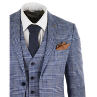 Terno masculino vintage azul-acinzentado de 3 peças - Paul Andrew Victor