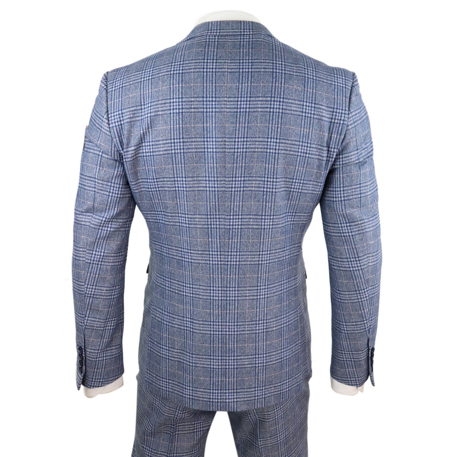 Terno masculino vintage azul-acinzentado de 3 peças - Paul Andrew Victor