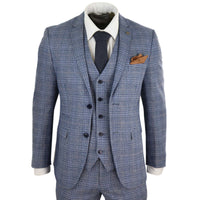 Terno masculino vintage azul-acinzentado de 3 peças - Paul Andrew Victor