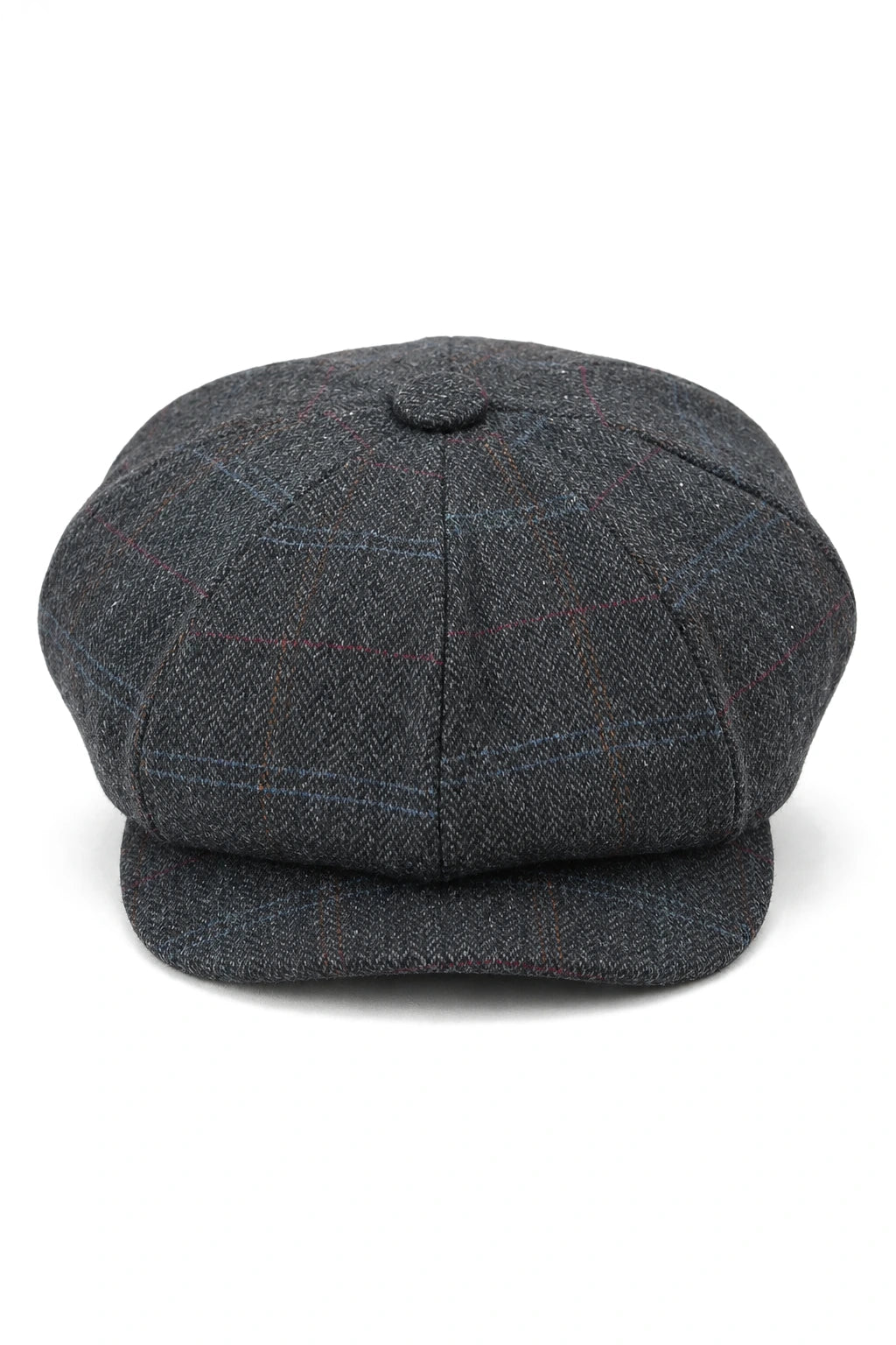 Chapéu masculino Razor Baker Boy de 8 painéis em lã tweed, estilo jornaleiro.
