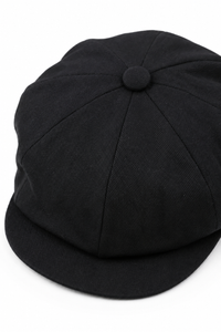 Chapéu masculino Razor Summer Baker Boy preto de 8 painéis, em algodão, modelo Newsboy Flat Cap Shelby.