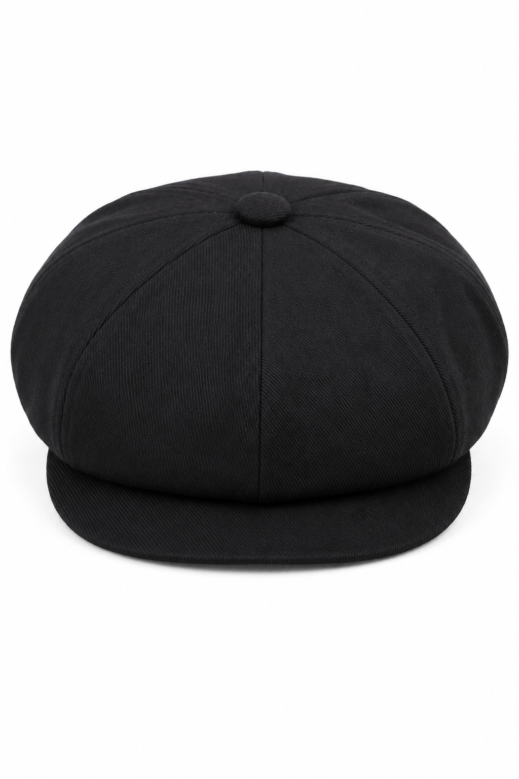 Chapéu masculino Razor Summer Baker Boy preto de 8 painéis, em algodão, modelo Newsboy Flat Cap Shelby.