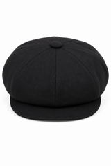 Chapéu masculino Razor Summer Baker Boy preto de 8 painéis, em algodão, modelo Newsboy Flat Cap Shelby.