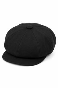 Chapéu masculino Razor Summer Baker Boy preto de 8 painéis, em algodão, modelo Newsboy Flat Cap Shelby.