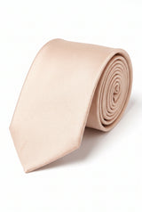 Gravata masculina bege slim de cor sólida