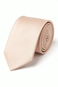 Gravata masculina bege slim de cor sólida