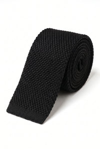 Gravata preta de tricô masculina