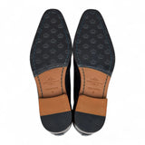 Sapatos Brogue Clássicos Masculinos de Couro Preto com Cadarço