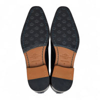 Sapatos Brogue Clássicos Masculinos de Couro Preto com Cadarço
