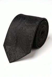 Conjunto de presente com gravata preta paisley para homem