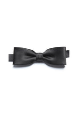 Gravata borboleta slim de cetim preta para homens
