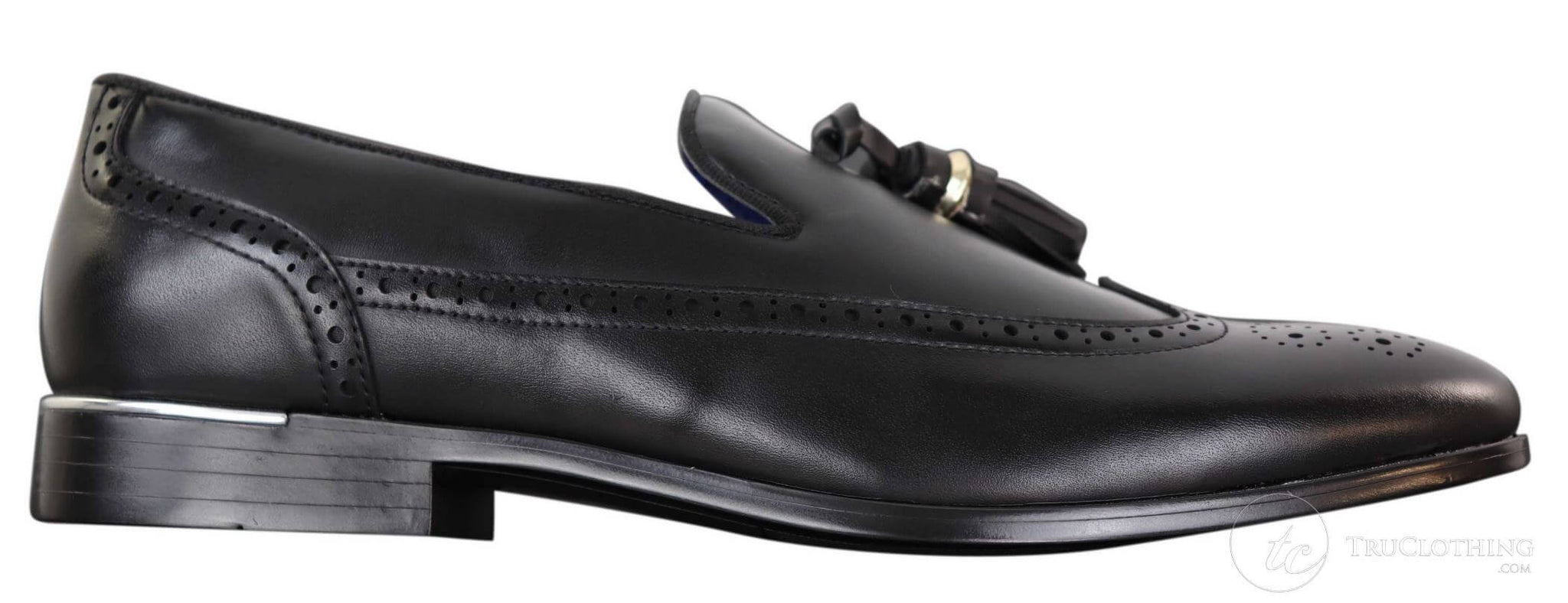 Sapatos Brogue Masculinos Pretos com Borlas