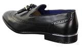 Sapatos Brogue Masculinos Pretos com Borlas