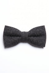 Gravata borboleta masculina preta de tweed